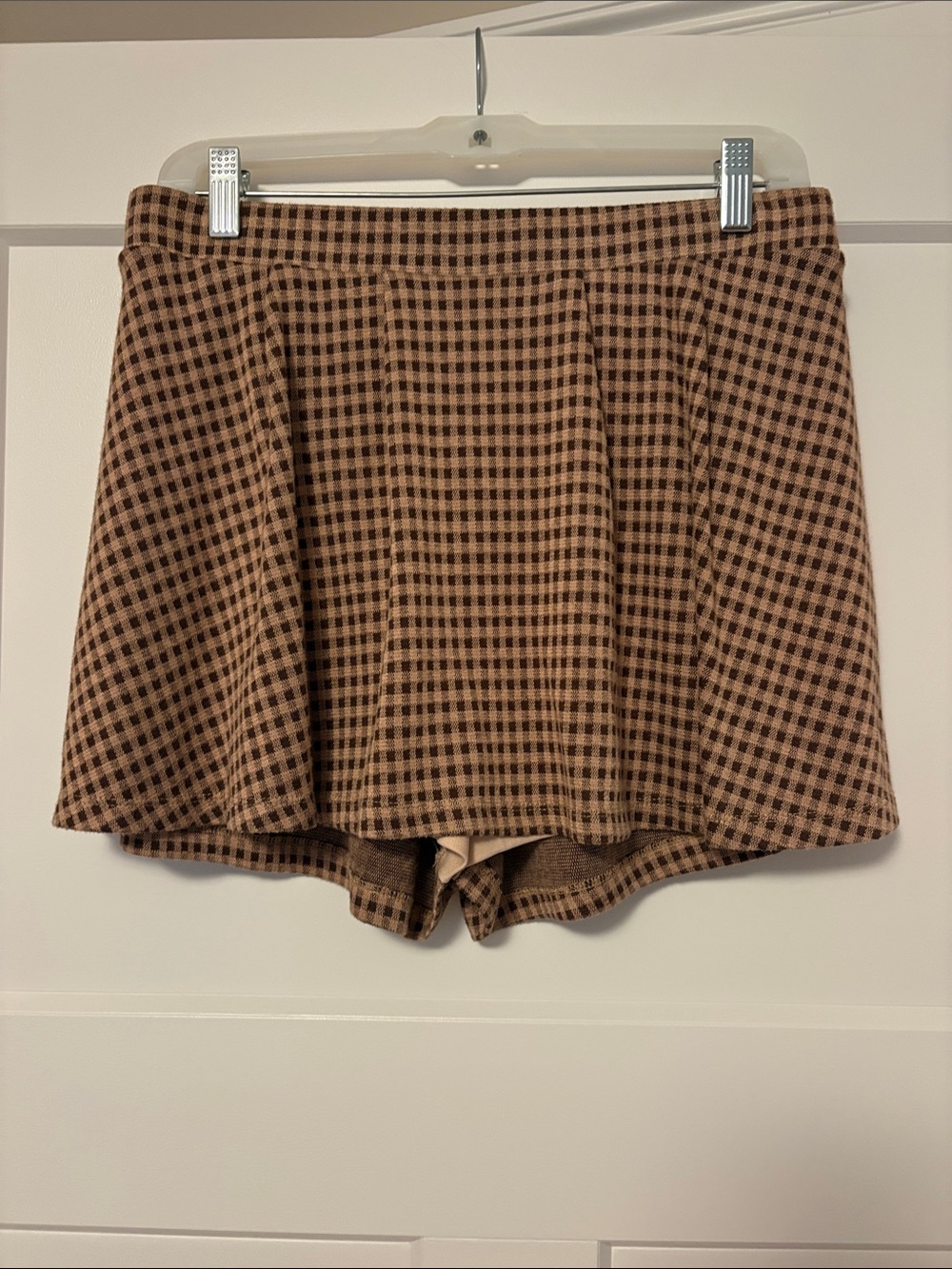 Brown checkered skort